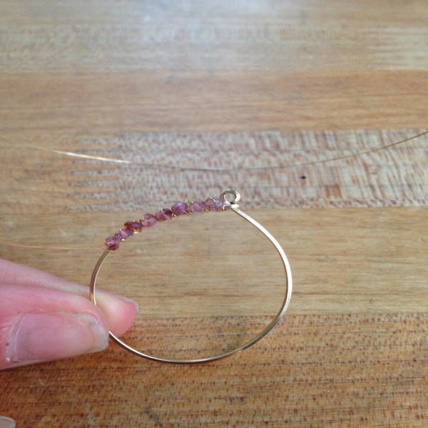 How to Wrap Hoop Earrings With Beads