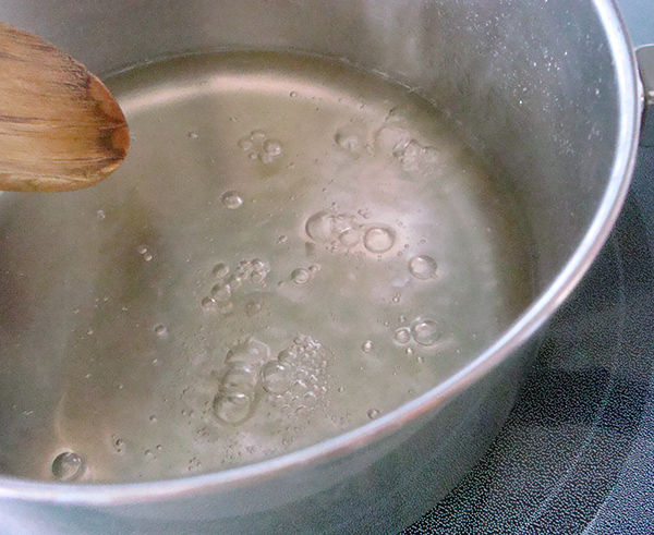 Making syrup for top of cake