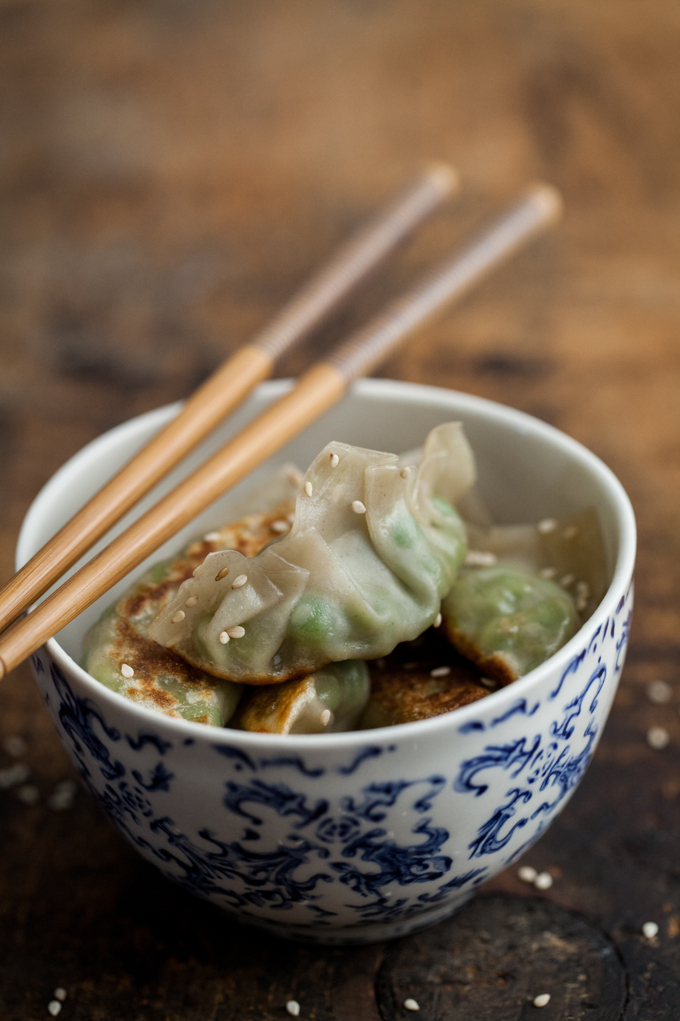 Fresh Pea and Ginger Potstickers -- Recipe on Bluprint.com