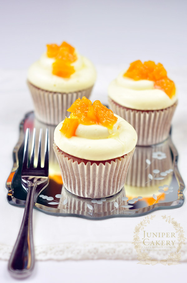 Honey Peach White Chocolate Cupcakes