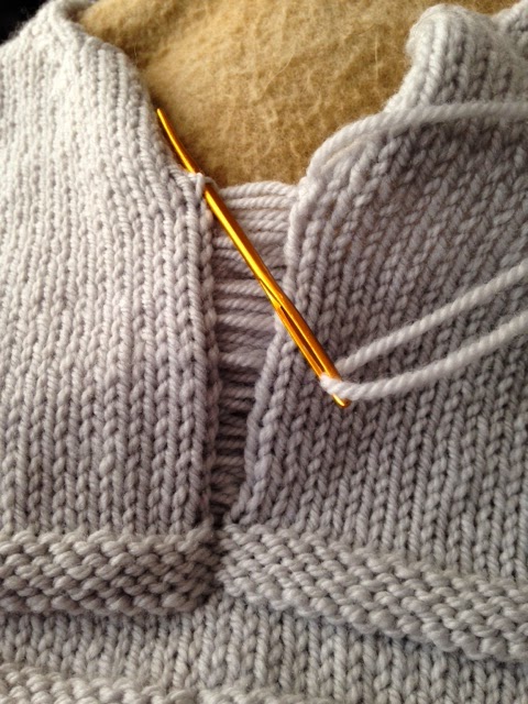 Seaming a knit sweater