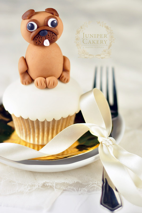 Fondant pug topper tutorial by Juniper Cakery