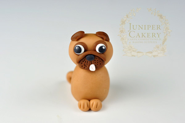 Make a fondant pug dog cupcake topper