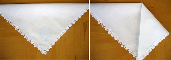 white embroidered hankie