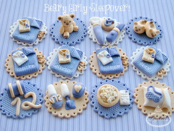 Sleepover cupcake toppers