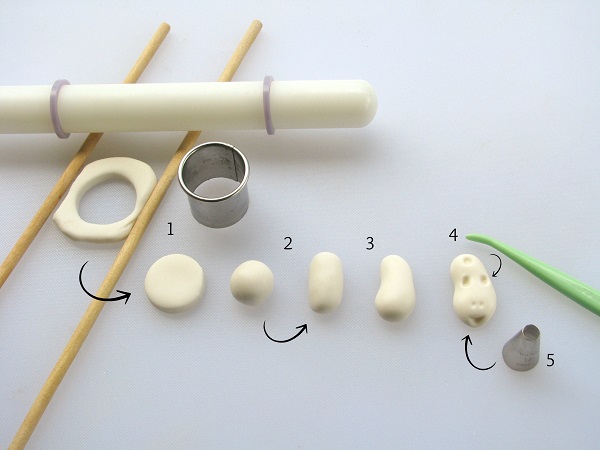 Unicorn fondant tutorial step 1