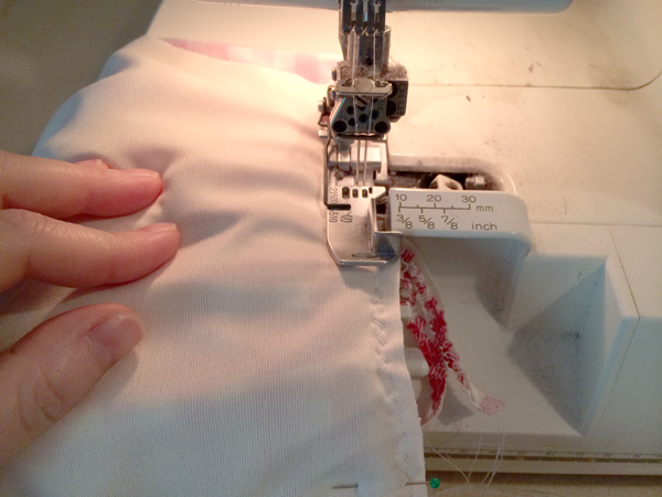 sew the center back seam