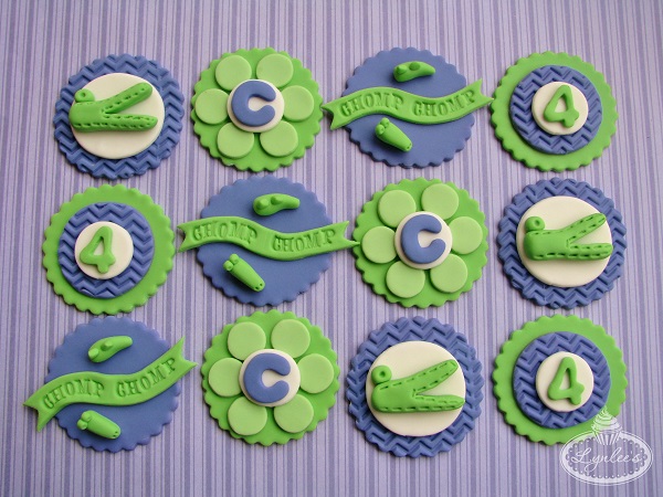 Crocodile cupcake toppers