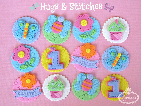 Hugs and Stitches cupcake toppers