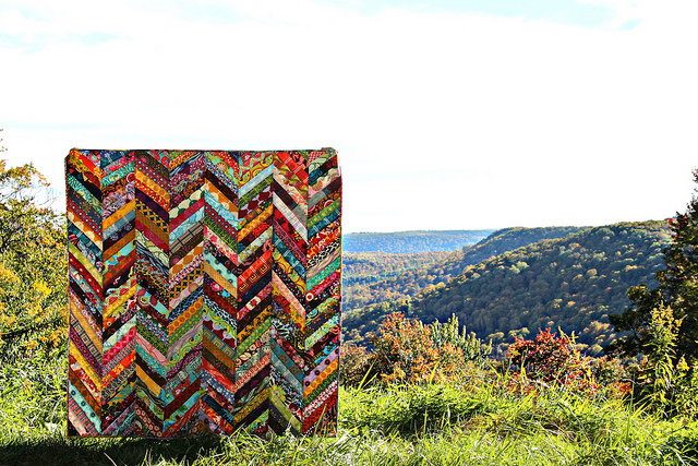 Fall Herringbone Quilt by Maureen Cracknell