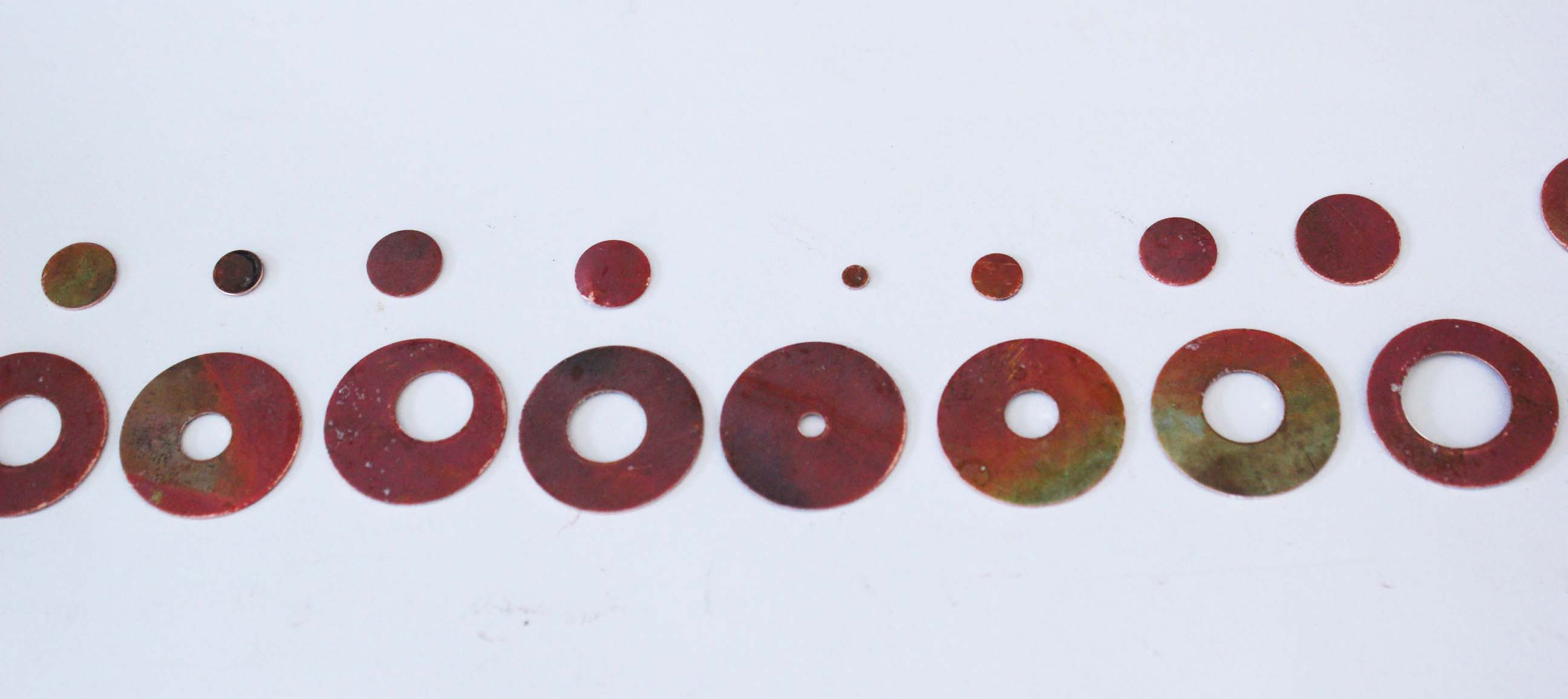 Collection of the punched washers