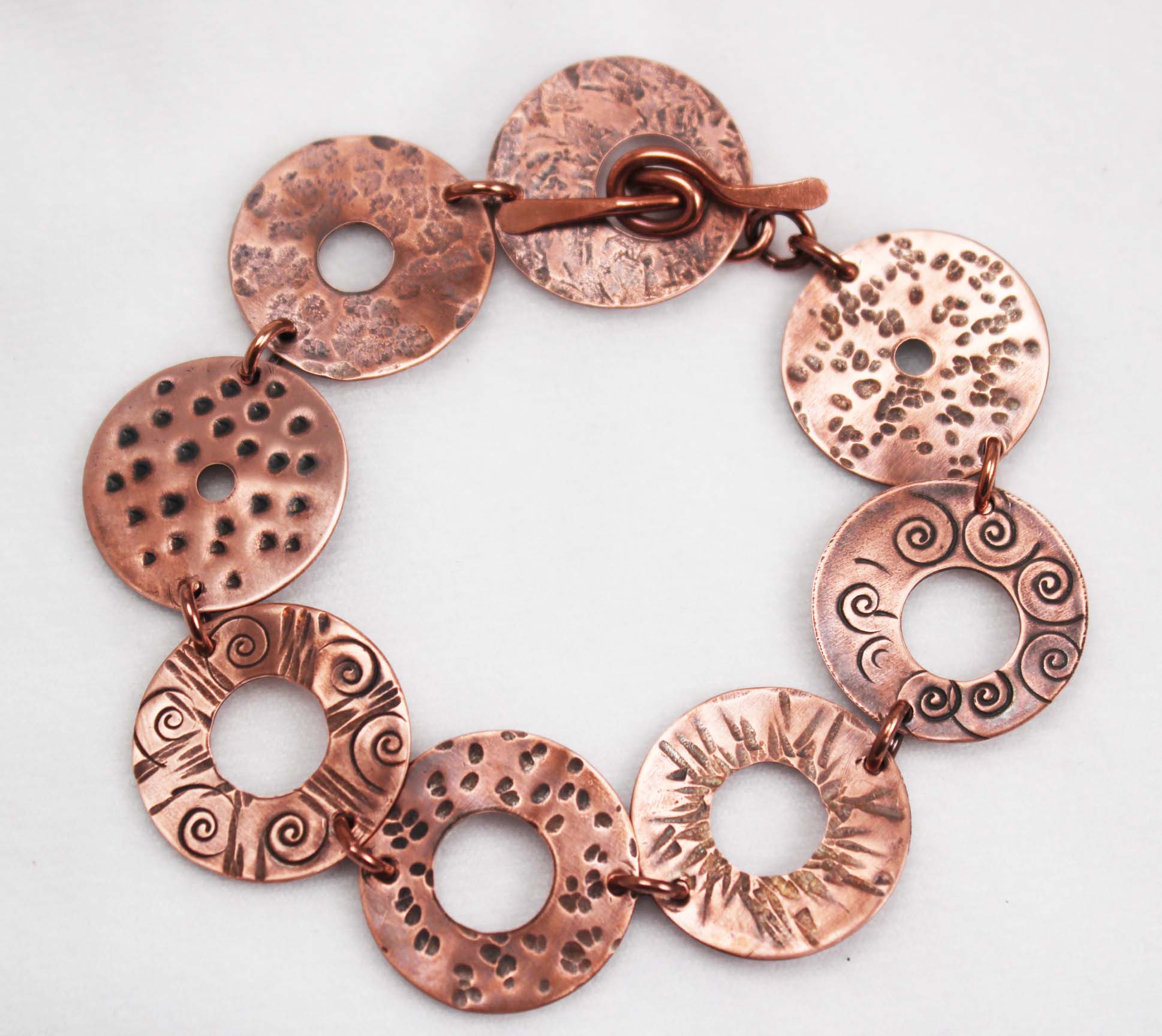 Handmade bracelet created using washers