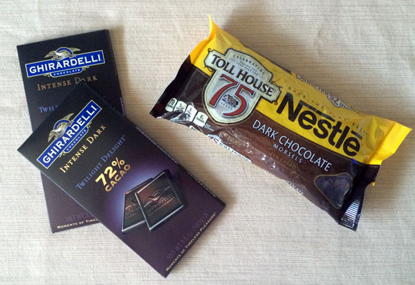 selecting dark chocolate