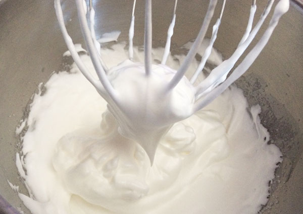 Egg whites with stiff peaks