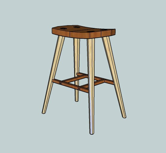 3D drawing of stool