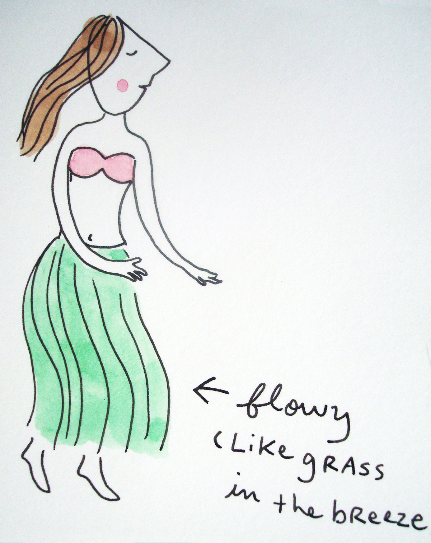 How to illustrate skirt in the breeze flowing