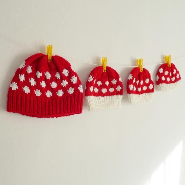 Mushroom hat knitting pattern