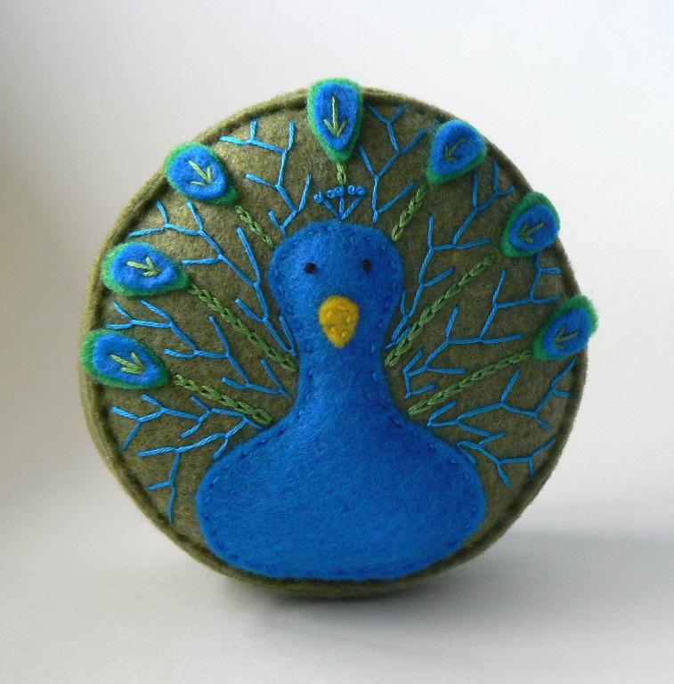 Peacock pincushion pattern