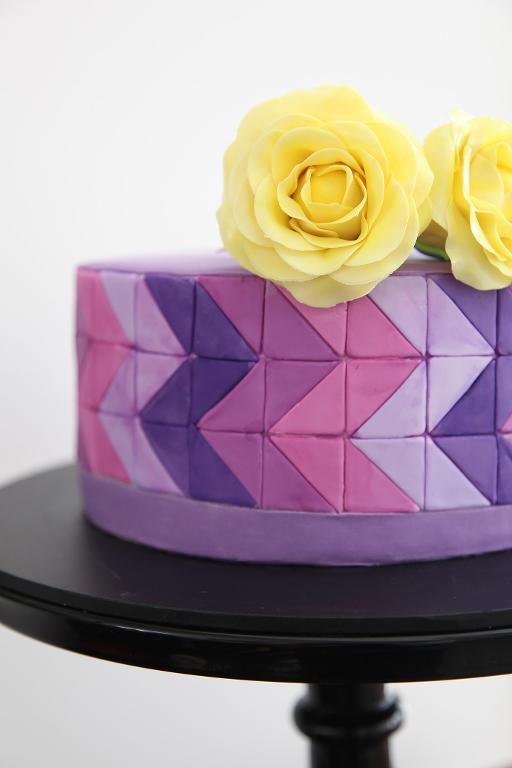 Mosaic purple painted cake