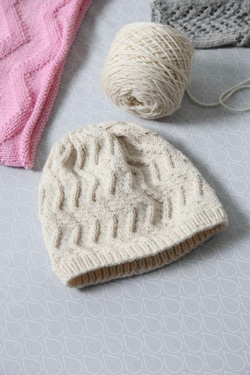 Knitted chevron hat