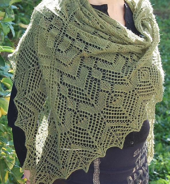 Chevron knitted shawl