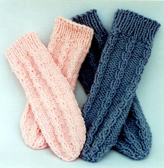 Knitted slippers or bedsocks