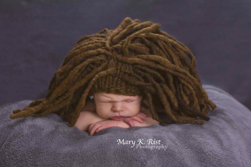 Knitted Marley dreadlock baby hat