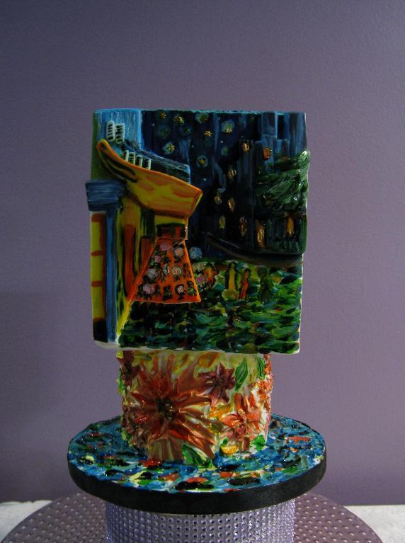 Van gogh inspired cake