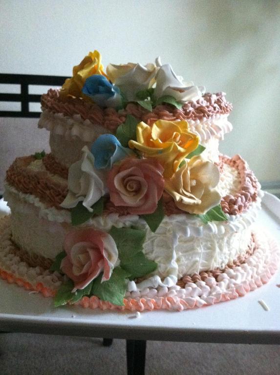 Buttercream cake with flowers