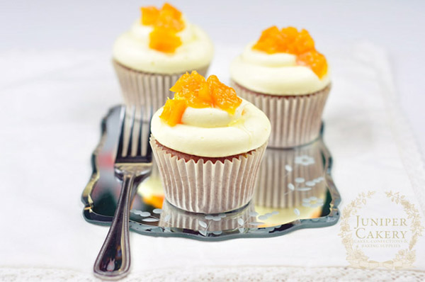 honey peach cupcake by juniper cakery