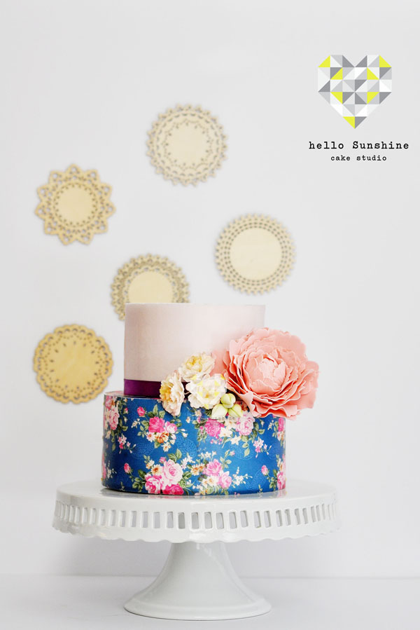 Stunning floral wafer paper cake