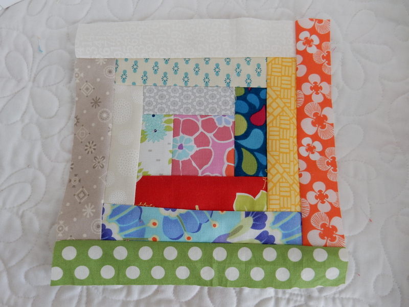 Scrappy log cabin block