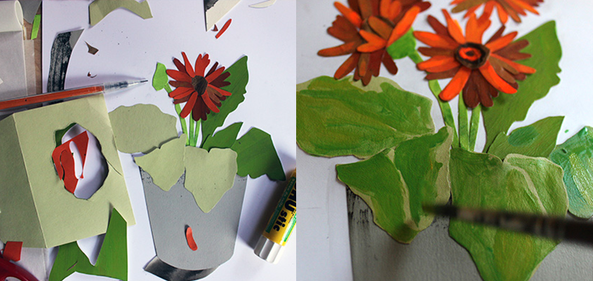 Collage of gerbera daisies