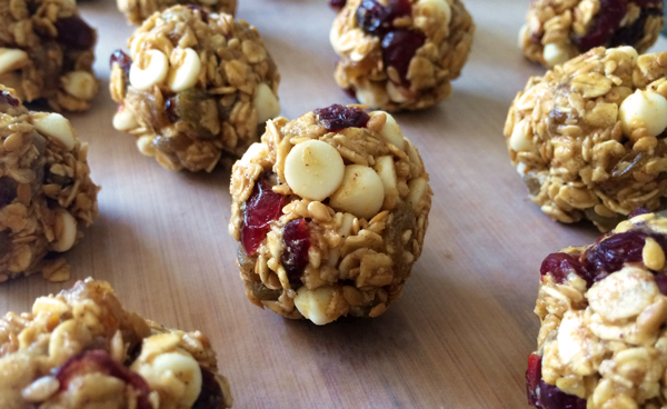 Fruity Granola Bites with yogurt chips