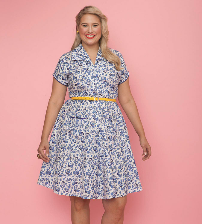 Gertie wing collar dress pattern