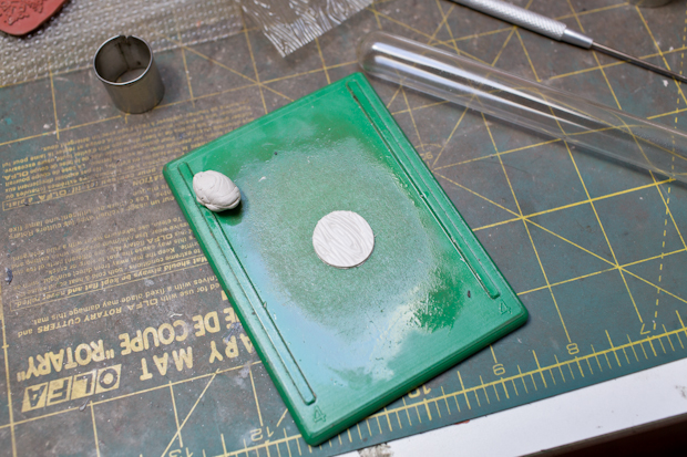 Rolled up excess clay