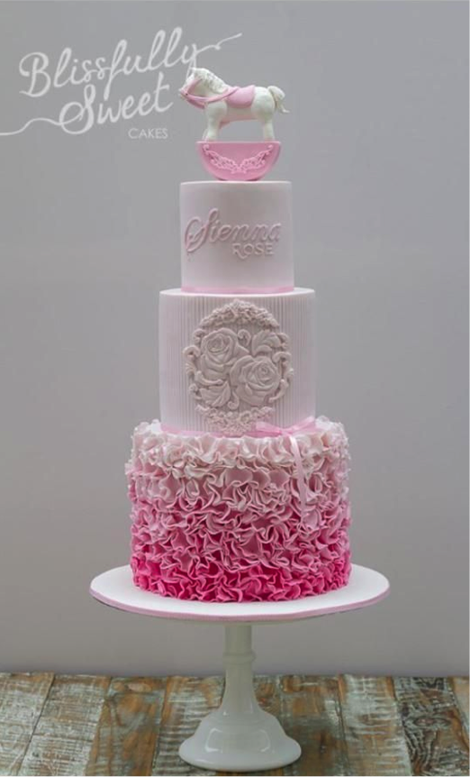 Pink and ruffley cake design