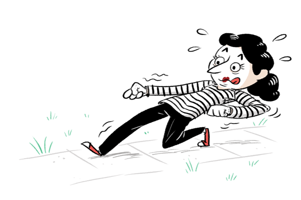 A mime using an exaggerated pose