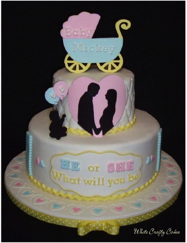 Fun gender reveal cake design