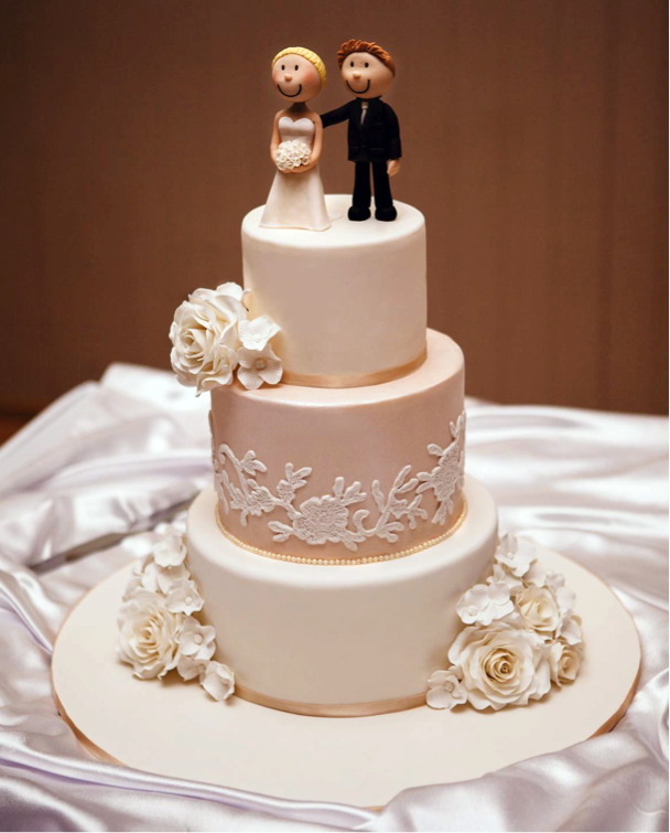 Simple and adorable wedding cake design