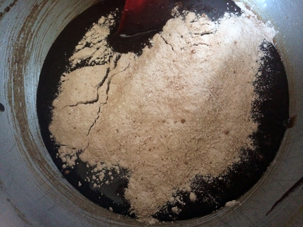 sprinkle flour over chocolate