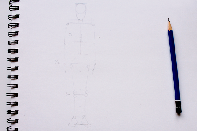 Body divided in units on sketchpad