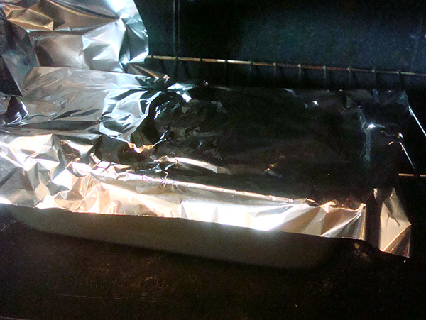 Foil on top of bread