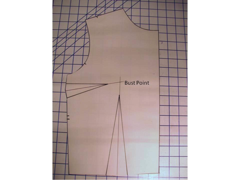 Bust point marked on basic sloper
