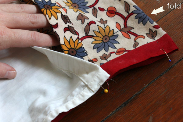 duvet overlap pinned