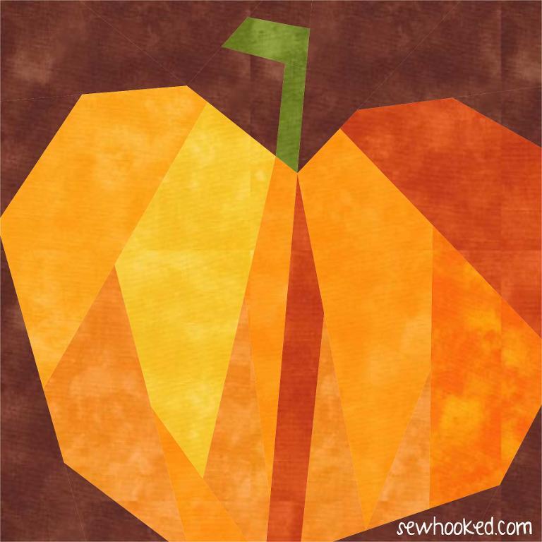 Paper Pieced Pumpkin block pattern