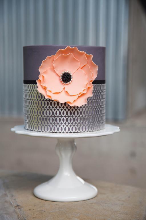 Silver leaf cake by Bluprint instructor Jessica Harris