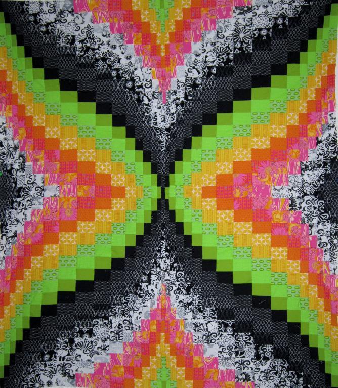 Bright Bargello Quilt with Black and White