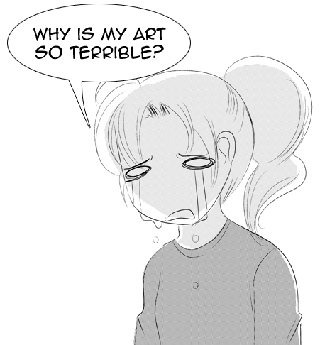 "Why am I so terrible?" Manga illustration