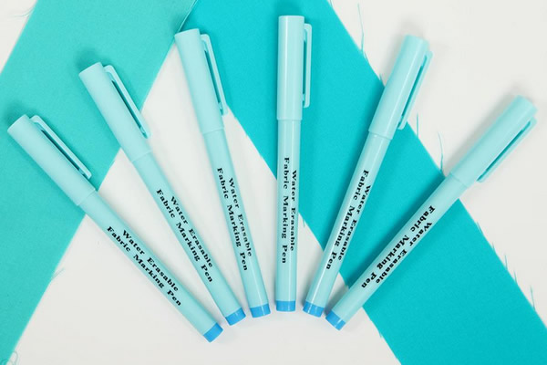 Water erasable fabric marking pens